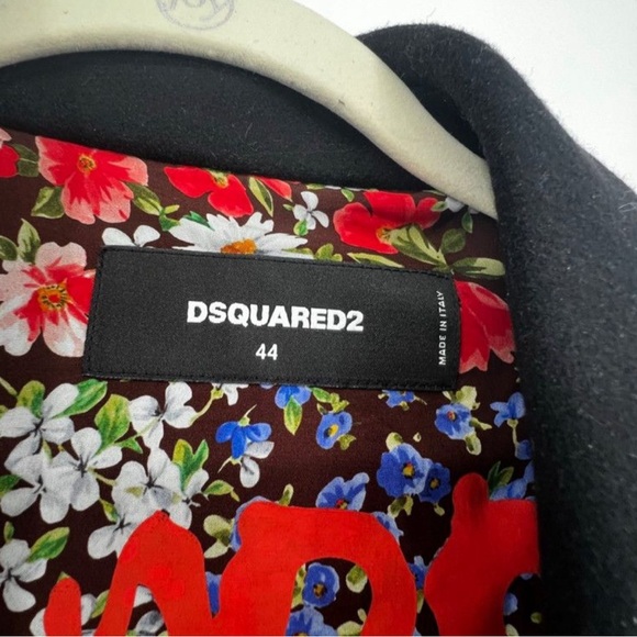 DSQUARED2 long coat floral virgin wool - Picture 3 of 7
